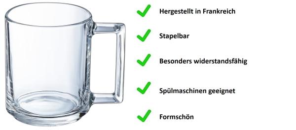 Kaffeebecher / Teebecher Fitness 250ml - 6 Stück - stapelbar
